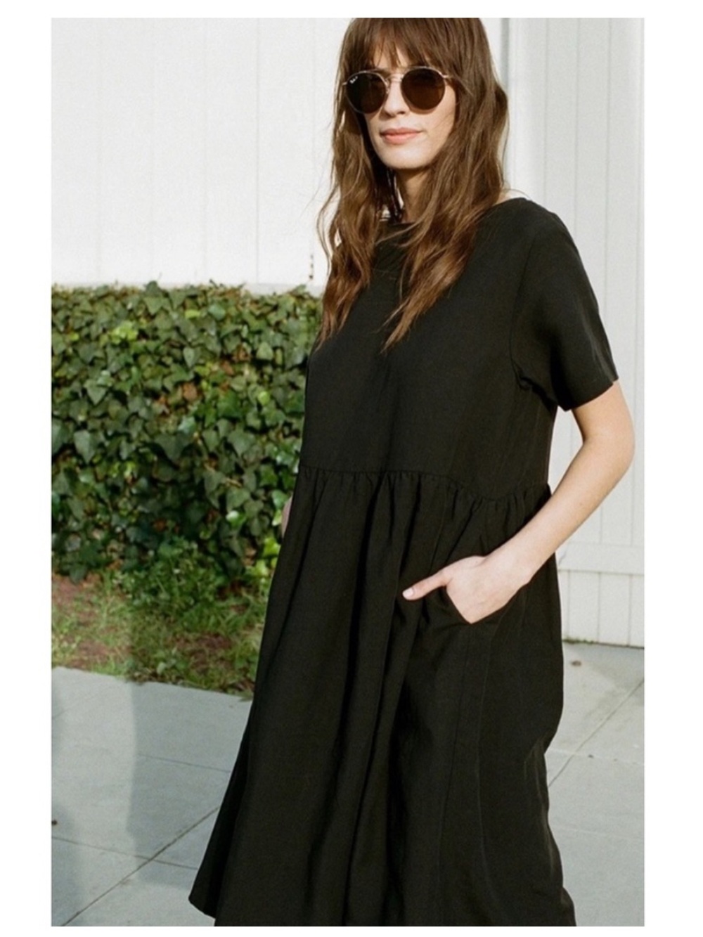 Tradlands Nico Dress - XS (original very oversized XXS) dyed w RIT Back to Black - Picture 4 of 16